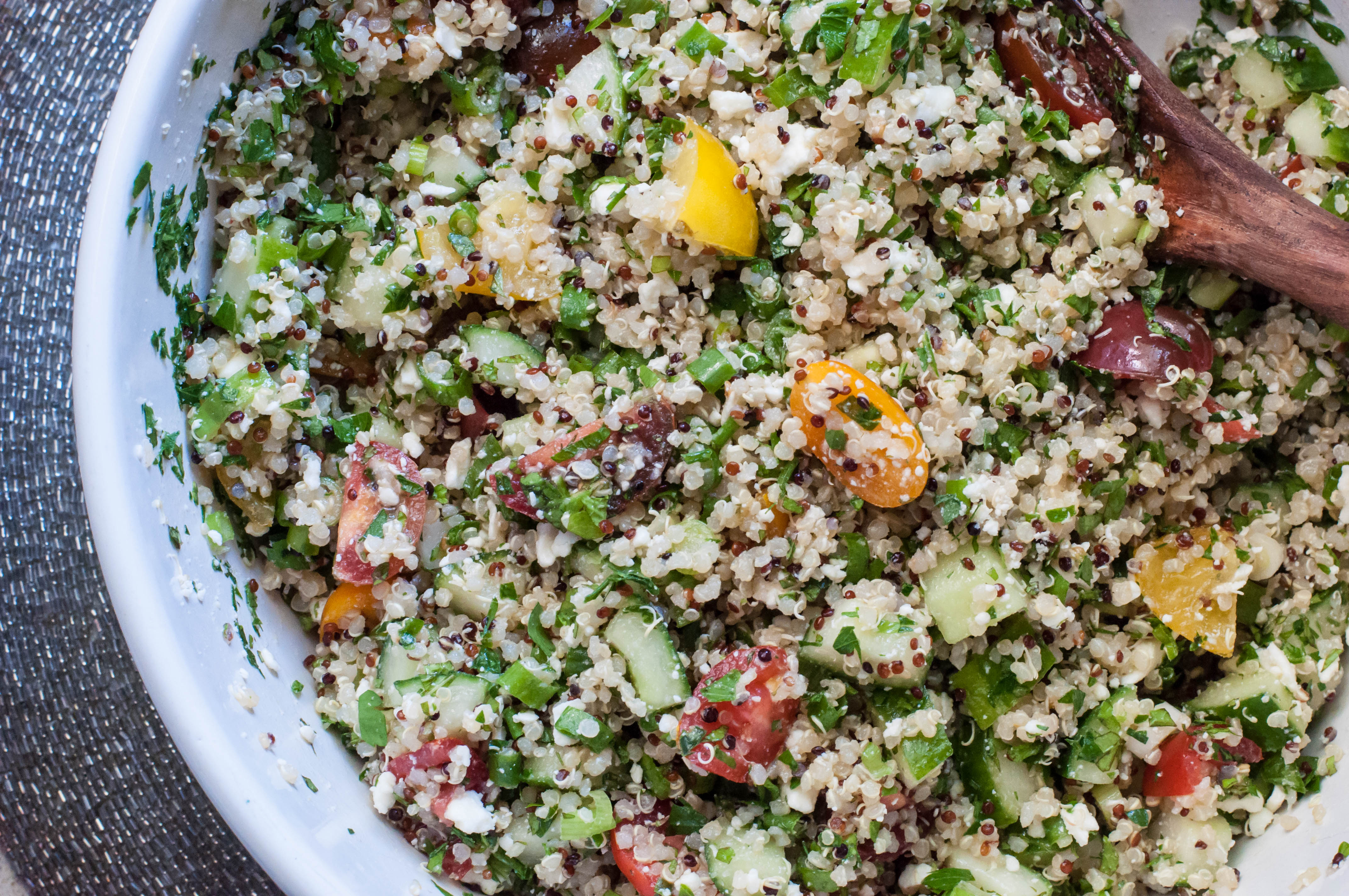 Quinoa Tabbouleh With Feta | The Amiable Cooks | Tabbouleh | Quinoa ...